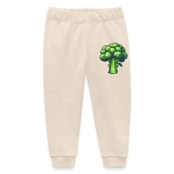 Fresh Pixel Broccoli - Baby Organic Sweatpants by Stanley/Stella - soft Ecru - Front