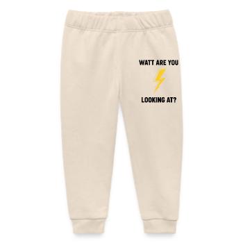 Watt Are You Looking At Bolt Design - Baby Organic Sweatpants by Stanley/Stella - soft Ecru - Front