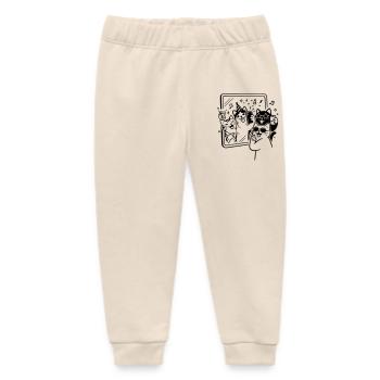 Party Cats Selfie Time with Cats in Front of the Mirror - Baby Organic Sweatpants by Stanley/Stella - soft Ecru - Front