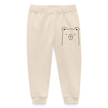 Bear bear cuddly bear gift idea - Baby Organic Sweatpants by Stanley/Stella - soft Ecru - Front