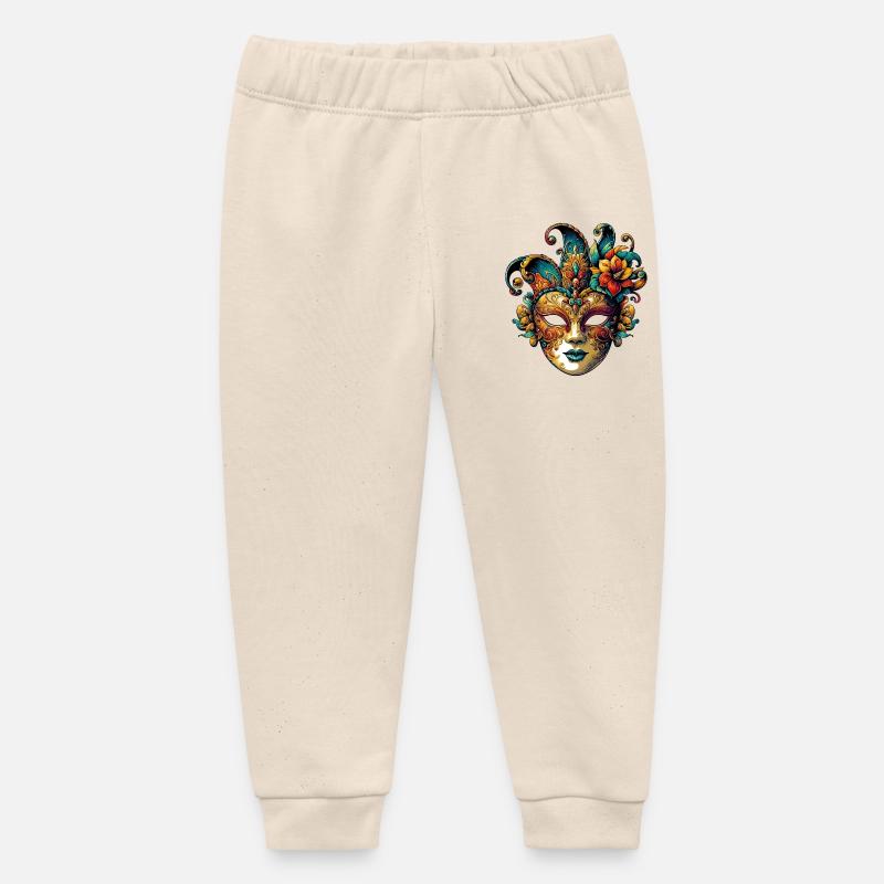 Masque du Carnaval de Venise - Pantalon de jogging bébé bio Stanley/Stella - écru doux