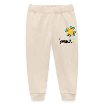 HOLIDAY. HAPPY HOLIDAYS. MISTRESS. MASTER. TEACHER - Baby Organic Sweatpants by Stanley/Stella - soft Ecru - Front
