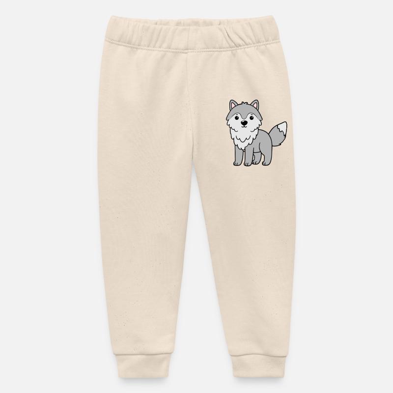 Loup loup - Pantalon de jogging bébé bio Stanley/Stella - écru doux