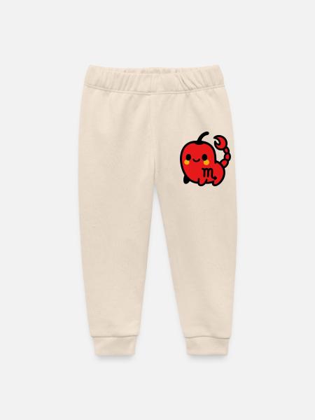 Sweet Chili Scorpion - Baby Organic Sweatpants by Stanley/Stella - soft Ecru