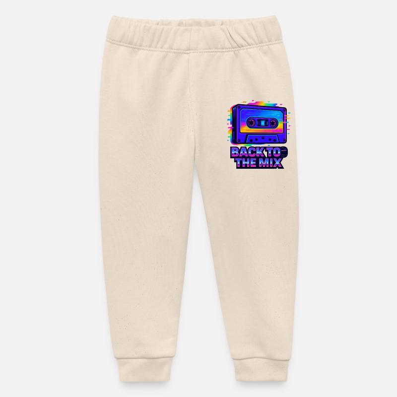 Conception de cassettes rétro néon - Pantalon de jogging bébé bio Stanley/Stella - écru doux