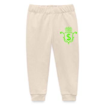Crown Dollar Emblem - Baby Organic Sweatpants by Stanley/Stella - soft Ecru - Front