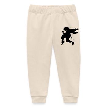 Breakdance B-Girl Silhouette in Action - Baby Organic Sweatpants by Stanley/Stella - soft Ecru - Front