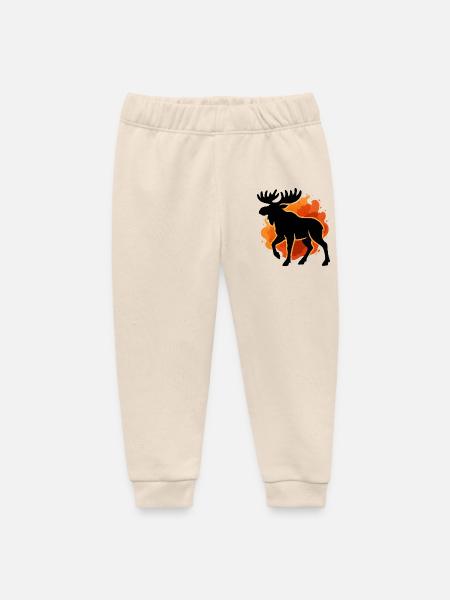 Flammende Elch-Silhouette - Baby Organic Jogginghose Baby Tumbler von Stanley/Stella - Natur