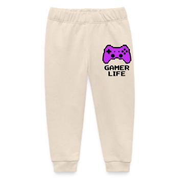 Gaudy Gamer Life Controller - Baby Organic Sweatpants by Stanley/Stella - soft Ecru - Front