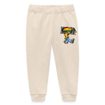 Reggae boy and radio - Baby Organic Sweatpants by Stanley/Stella - soft Ecru - Front