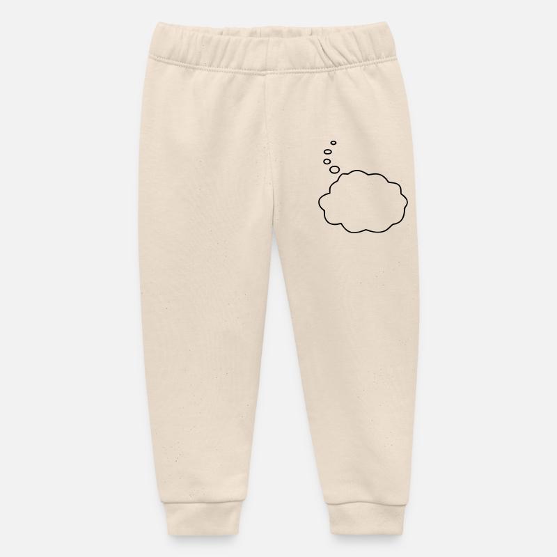 Speech Bubble / Thought Bubble - Baby Organic Sweatpants by Stanley/Stella - soft Ecru
