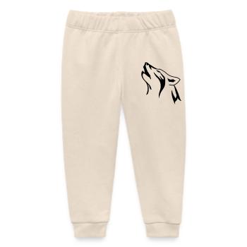 wolf head - Baby Organic Sweatpants by Stanley/Stella - soft Ecru - Front