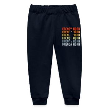 Retro Horn - Baby Organic Sweatpants by Stanley/Stella - navy - Front