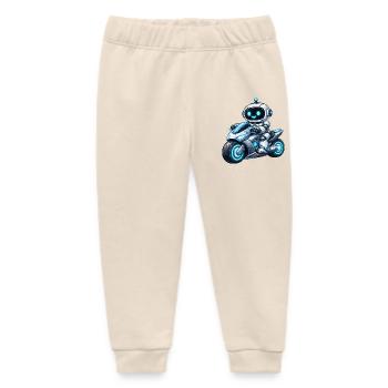 Roboter auf Motorrad - Baby Organic Jogginghose Baby Tumbler von Stanley/Stella - Natur - Vorne