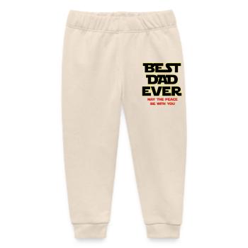 Best Dad Ever Neon Outline - Baby Organic Sweatpants by Stanley/Stella - soft Ecru - Front