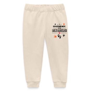 Ich kleckere nicht Ich dekoriere Baby Säugling - Baby Organic Jogginghose Baby Tumbler von Stanley/Stella - Natur - Vorne