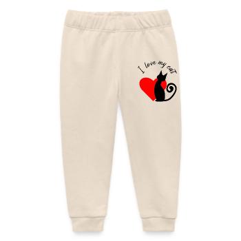 Fragmented heart in red - Baby Organic Sweatpants by Stanley/Stella - soft Ecru - Front