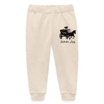 Kutscher Lady - Reiterin mit Pferdekutsche - Baby Organic Jogginghose Baby Tumbler von Stanley/Stella - Natur - Vorne
