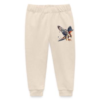 Falcon Bird of Prey Polygon Style - Baby Organic Sweatpants by Stanley/Stella - soft Ecru - Front