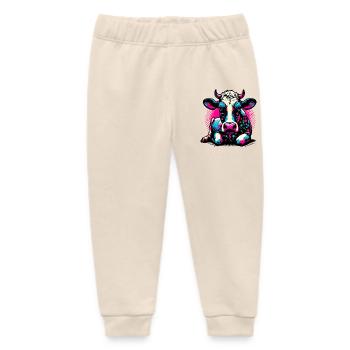 Vache - Pantalon de jogging bébé bio Stanley/Stella - écru doux - Devant