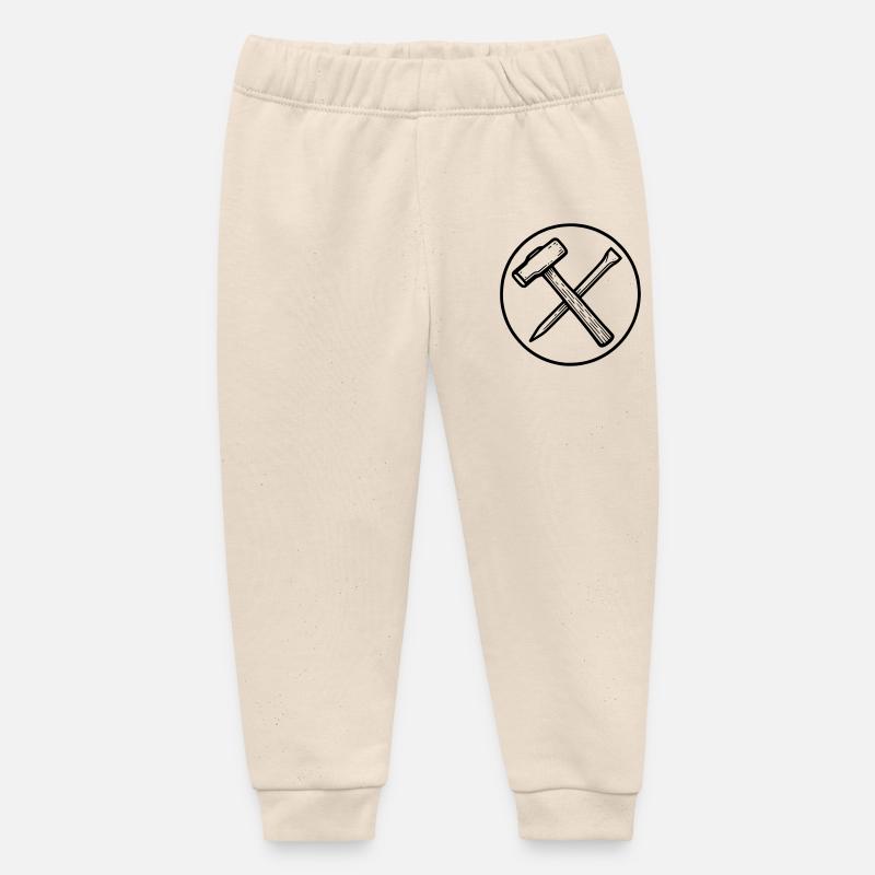Hammer and Chisel - Baby Organic Sweatpants by Stanley/Stella - soft Ecru