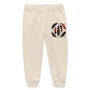 Bird Feathers Circle Logo - Baby Organic Sweatpants by Stanley/Stella - soft Ecru - Front