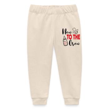 New to the Crew Baby Sayings Nipple Milk Bottle - Baby Organic Sweatpants by Stanley/Stella - soft Ecru - Front