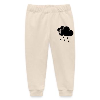 Cloud with rain drops - Baby Organic Sweatpants by Stanley/Stella - soft Ecru - Front