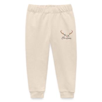 Merry Christmas rote Nase Rentier Geweih Deko - Baby Organic Jogginghose Baby Tumbler von Stanley/Stella - Natur - Vorne
