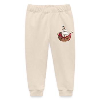 Funny pirate ship - Baby Organic Sweatpants by Stanley/Stella - soft Ecru - Front