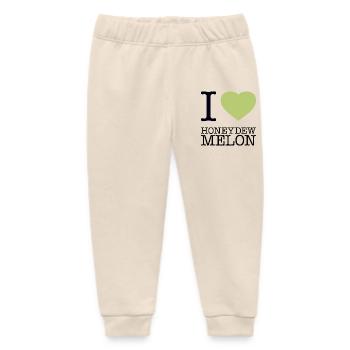 I LOVE HONEYDEW MELON Honigmelone - Baby Organic Sweatpants by Stanley/Stella - soft Ecru - Front