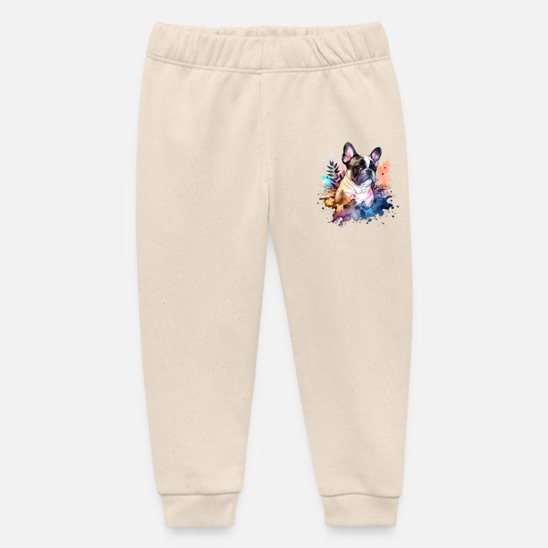 Bouledogue français - Pantalon de jogging bébé bio Stanley/Stella - écru doux