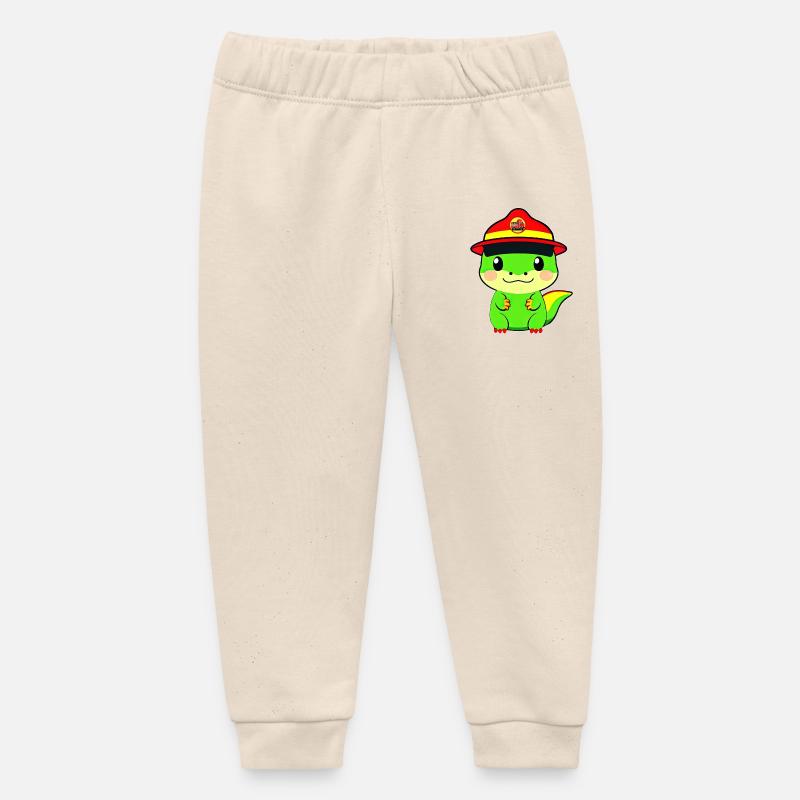 Service d’incendie de Dinosaur - Pantalon de jogging bébé bio Stanley/Stella - écru doux