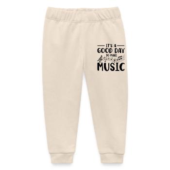 Musician Music Instrument - Baby Organic Sweatpants by Stanley/Stella - soft Ecru - Front