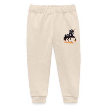 Das mächtige schwarze Einhorn - Baby Organic Jogginghose Baby Tumbler von Stanley/Stella - Natur - Vorne