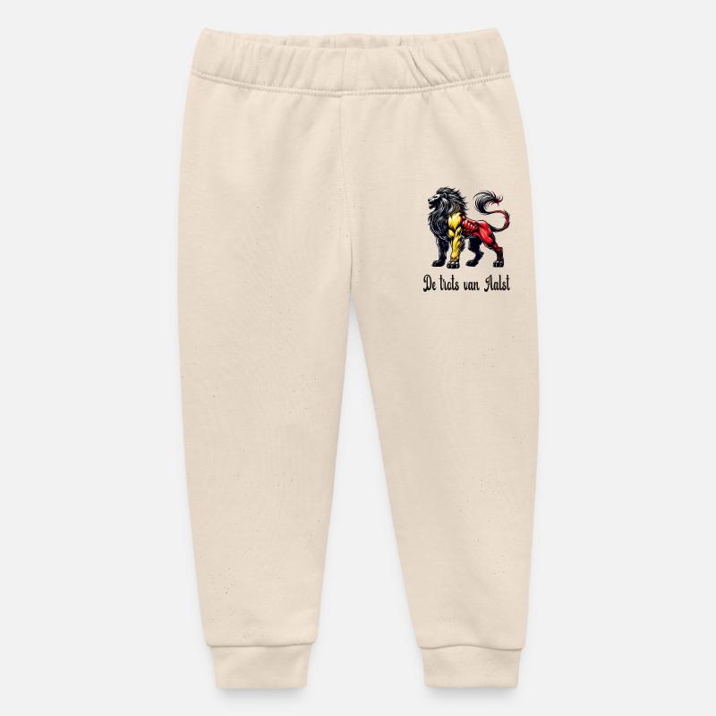 Motif du drapeau lion d'Alost - Pantalon de jogging bébé bio Stanley/Stella - écru doux