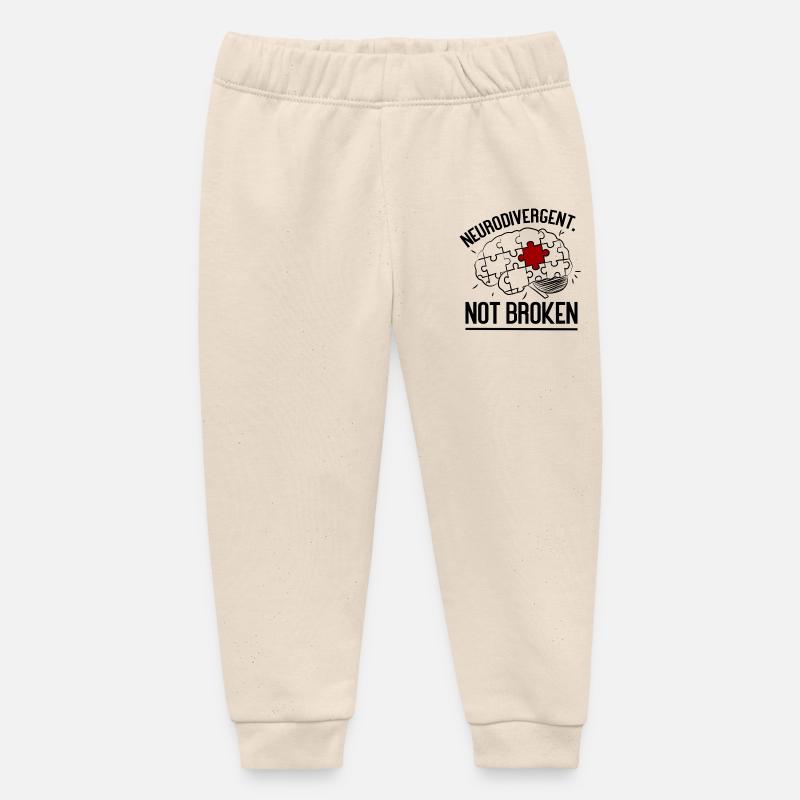 Neurodivergent. Pas cassé - Pantalon de jogging bébé bio Stanley/Stella - écru doux