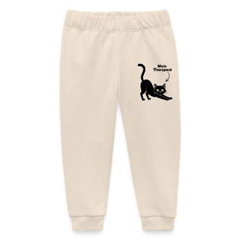 MY CAT IS MY THERAPIST😻 CATLOVER FURRY NOSE - Baby Organic Sweatpants by Stanley/Stella - soft Ecru - Front