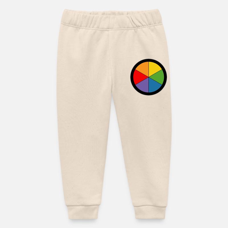 Roue des couleurs arc-en-ciel - Pantalon de jogging bébé bio Stanley/Stella - écru doux