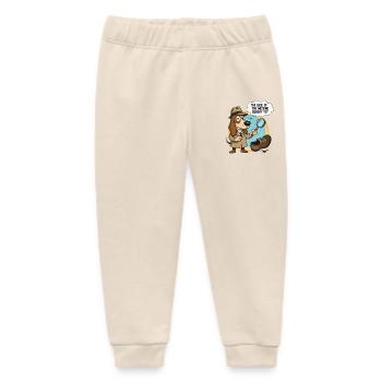 Detective Dog and Missing Toy - Baby Organic Sweatpants by Stanley/Stella - soft Ecru - Front