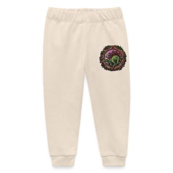 Stegosaurus Christmas Magic - Baby Organic Sweatpants by Stanley/Stella - soft Ecru - Front