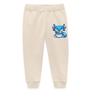 Blue Noodle Dragon Chopsticks - Baby Organic Sweatpants by Stanley/Stella - soft Ecru - Front
