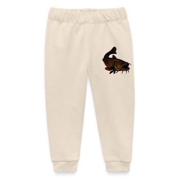 Catfish illustration for anglers and nature lovers - Baby Organic Sweatpants by Stanley/Stella - soft Ecru - Front