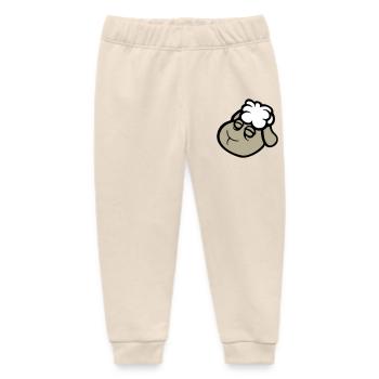 sheep face sad tired exhausted sleeping sweet - Baby Organic Sweatpants by Stanley/Stella - soft Ecru - Front