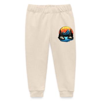 Mountains Landscape Outdoor - Baby Organic Sweatpants by Stanley/Stella - soft Ecru - Front