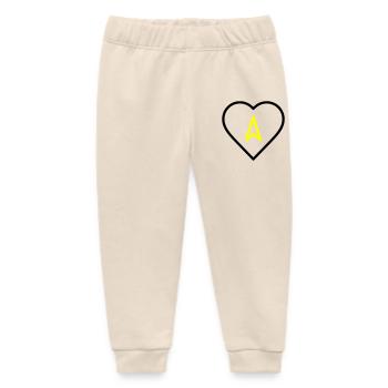 Heart with arrow direction - Baby Organic Sweatpants by Stanley/Stella - soft Ecru - Front