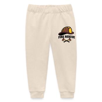 Fire Helmet Coat of Arms Logo - Baby Organic Sweatpants by Stanley/Stella - soft Ecru - Front