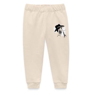 Cowboy Western Bandit Symbol Comic Wild - Baby Organic Sweatpants by Stanley/Stella - soft Ecru - Front