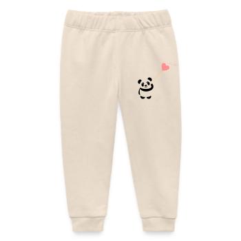 panda heart cute balloon bear big thick kusch - Baby Organic Sweatpants by Stanley/Stella - soft Ecru - Front