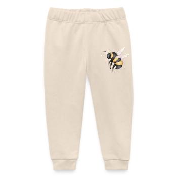 detailed drawing of a flying bumblebee - Baby Organic Sweatpants by Stanley/Stella - soft Ecru - Front
